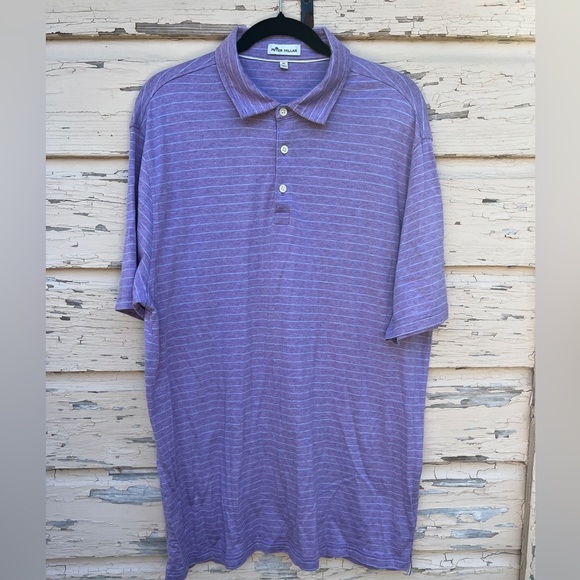 Peter Millar Striped Cotton Tencel Blend Men’s Polo Golf Vacation Easter Shirt - Picture 1 of 6